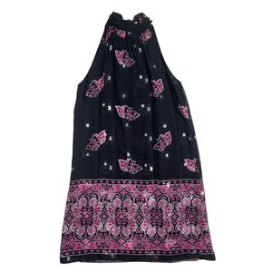 NWT Shoshanna Sleeveless Turtleneck Dress Silk and Metallic Size 12